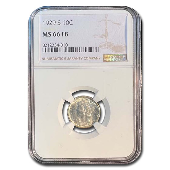 1929 Mercury Dime MS-66 NGC (FB) 1929 Mercury Dime MS-66 NGC (FB)